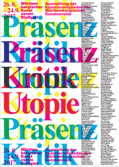 Ausstellungsplakat Präsenz Kritik Utopie